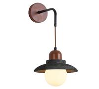 HEBXMF Creative Hat Shaped Wall Light, Modern Industrial Style Wall Lamp, Personality G9 Light Source Black Travertine Glass Wall Sconce, Bedroom Living Room Hotel Wall Mounted Light Fixtures
