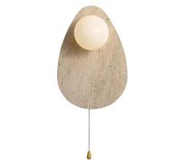 HEBXMF Creative Personality Yellow Travertine Glass Wall Light, G9 Light Source Single Head Wall Lamp, Industrial Style Wall Sconce, Balcony Living Room Bedside Wall Mounted Light Fixtures