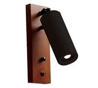 HEBXMF E26 Light Source Flush Mount Wall Light, Minimalist Black Travertine Wood Wall Lamp, Modern Industrial Style Wall Sconce, Bedroom Dining Room Hallway Decoration Light Fixtures