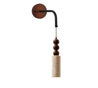 HEBXMF E26 Screw Single-Head Wall Light, Personalized Yellow Travertine Wood Wall Sconce, Modern Industrial Style Wall-Mounted Light Fixtures, Bedside Entrance Porch Decorative Wall Lamp