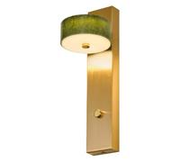 HEBXMF Flush Mount Single Head Wall Light, LED Three Color Temperature Jade Iron Acrylic Wall Lamp, French Minimalist Style Wall Sconce, Bedroom Living Room Wall Mounted Light Fixtures