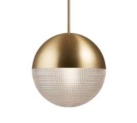 HEBXMF French Minimalist Style Chandelier,Creative Personality Spherical Metal Glass Hanging Lamp,E27 Screw Single-head Pendant Light,Hotel Bedside Coffee House Decorative Lighting Fixtures
