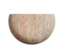 HEBXMF G4 Light Source Minimalist Wall Sconce, Industrial Style Wall Light, Flush Mount Yellow Travertine Wall Lamp, Bedroom Living Room Balcony Wall Mounted Lighting Fixtures