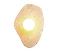 HEBXMF G9 Light Source Glass Lampshade Wall Light, Single Head Personality Wall Lamp, French Minimalist Style Yellow Travertine Wall Sconce, Bedroom Restaurant Porch Wall Mounted Light Fixtures