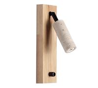 HEBXMF G9 Light Source Yellow Travertine Wood Wall Light, Industrial Style Wall Lamp, Single Head Flush Mount Wall Sconce, Restaurant Living Room Hotel Wall Mounted Lighting Fixtures