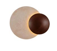 HEBXMF LED Light Source Single-Head Wall Lamp, Modern Industrial Style Yellow Travertine Wood Wall Light, Personalized Wall-Mounted Light Fixtures, Living Room Hallway Decorative Wall Sconce