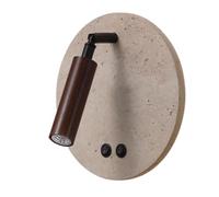 HEBXMF LED Warm Light Flush Mount Wall Light, Industrial Style Yellow Travertine Metal Wall Lamp, Minimalist Single Head Wall Sconce, Bedroom Living Room Balcony Wall Mounted Lighting Fixtures