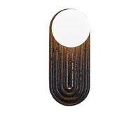 HEBXMF Modern Industrial Style Single-Head Wall Sconce, G9 Screw Black Travertine Glass Wall Light, Creative Round Wall Lamp Shade, Dining Room Restaurant Entrance Decorative Light Fixtures