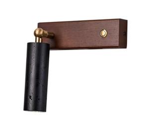 HEBXMF Modern Industrial Style Wall Light, G9 Light Source Black Travertine Wood Wall Lamp, Single Head Minimalist Wall Sconce, Dining Room Bedroom Living Room Wall Mounted Lighting Fixtures
