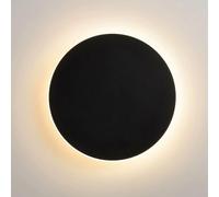 HEBXMF Modern Minimalist Wall Light, Black Round Wall Lamp, LED Warm Light Iron Wall Lamp, 11.8in Indoor Wall Sconce,Staircase Living Room Bedroom Decorative Lighting Fixtures
