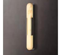 HEBXMF Nordic Industrial Style Wall Light, 7W LED Warm Light Alabaster Wall Sconce, 19.7in Natural Marble Wall Lamp, Living Room Porch Entrance Wall-Mounted Decorative Light Fixture