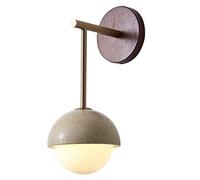 HEBXMF Personality Spherical Wall Light, Industrial Style Yellow Travertine Wall Lamp, Single Head G9 Light Source Wall Sconce, Bedroom Living Room Hotel Wall Mounted Light Fixtures