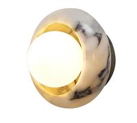 HEBXMF Personalized Marble Glass Wall Sconce, Modern Industrial Style Wall Lamp, Single Head G9 Light Source Wall Light, Bedroom Living Room Balcony Wall Mounted Lighting Fixtures