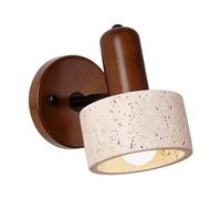 HEBXMF Single Head Wall Mounted Lighting Fixtures, French Style Yellow Travertine Wall Light, Minimalist E26 Base Wall Sconce, Bedside Living Room Hallway Wall Lamp