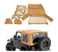 HECASA Convertible Soft Top Compatible with 1997-2006 Jeep Wrangler TJ Except Unlimited Soft Roof Sailcloth Vinyl & Plastic (Spice)