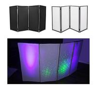 HECASA DJ Foldable Facade Portable Event Booth Screen White/Black Scrim Metal Frame Booth w/Travel Bag Case
