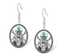 Hecate Earrings for Women Stainless Steel Triple Moon Goddess Dangle Earring Wicca Amulet Pagan Witchy Jewelry Gifts (silver)