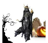 Hecate Niktipolos - Greek godđES Of The Underworld Resin Sculpture | Witch Of The Night With Magīc Hound, Gothic Halloween Witch Decoration For Home, Garden & Desk
