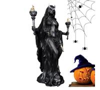Hecate Niktipolos - Greek godđES Of The Underworld Resin Sculpture | Witch Of The Night With Magīc Hound, Gothic Halloween Witch Decoration For Home, Garden & Desk