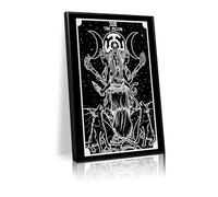 Hecate poster, triple moon goddess print, moon tarot mural, Hecate wall art, witch altar, witchcraft poster, black and white gothic wall decor(L18 xW12-CANVAS)