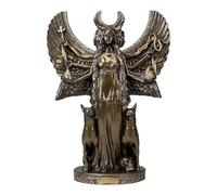 Hecate Triple Goddess Statue, Greek Mythology Cast Marble Sculpture 7.08 in, Goddess of Magic, Witchcraft & Moon, Handmade in Greece, Bronze Color Finish Collectible Figurine