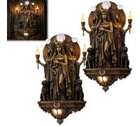 Hecate Wall Lamp the Triple Goddess Illuminates Your Space, Retro Mystical Sculpture Wall Lamp, Unique Mythology Night Lights for Hallways,Bedrooms,Living Rooms Indoor Lights