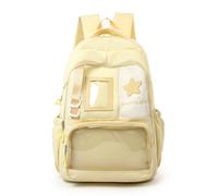 Hecatombic Ita Bag DIY Clear Pin Display Preppy Backpack with Insert Kawaii Y2K Suitable for Women Traveling Classes or Working (Yellow)