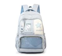 Hecatombic Ita Bag DIY Clear Pin Display Preppy Backpack with Insert Kawaii Y2K Suitable for Women Traveling Classes or Working (Blue)
