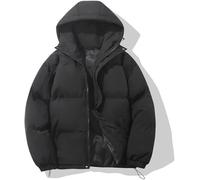 Hecatombic Women's Winter Classic Design Warm Hooded Quilted Coat, Black, M