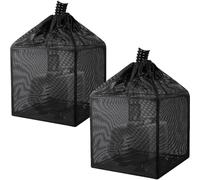 Hecaty Pond Filter Bag, Pump Barrier Bag, Anti-Clogging Cube Filter Box, Black Media Bag Pump Mesh Bag for Outdoor Water Fish Ponds (7"x 2 pack)