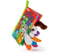 HECCEI Baby Book, Crinkle Cloth Books with Animals Tail Activity Toddler Early Development Interactive Soft Sensory Books for Babies Infant Toddler (Kitty Tails)