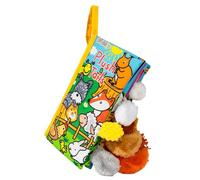 HECCEI Baby Cloth Book, Soft Crinkle Books with Animals Tail Activity Toddler Early Development Interactive Sensory Books for Babies Infant Toddler (Plush Tails)
