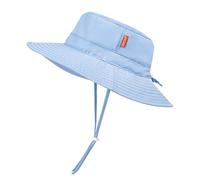 HECCEI Baby Sun Hat UPF 50+ Foldable Brim Kid Summer Hat, Quick-Dry & Adjustable Chin Strap Toddler Cap Blue