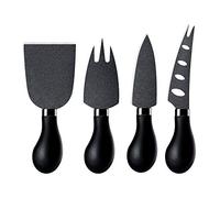 hecef 4-Piece Cheese Knife Set: Sl lack Cheese Knife, Chisel Knife, Cheese Fork & Spreader for Effortless Cutting, Serving & Stunning Charcuterie Displays