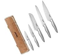 hecef Kitchen Knife Set with Roll Bag, German High Carbon Stainless Steel Blades - Sharp Chef Knives with Sheaths, Ergonomic Handles, Ideal for Home or Professional Use