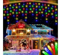 Heceltt Icicle Christmas Lights Outdoor, 30m/98FT 960 LED Icicle Lights for Outside, 180 Drops Fairy Lights with 8 Modes, Waterproof Timer Memory for Xmas,Yard, Garden, Eaves, Patio, Party(Multicolor)