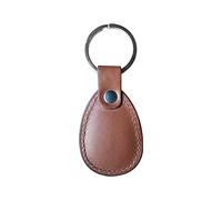 HECERE Genuine Leather RFID Key Fob Tag Proximity ID T5577 Programmable Rewritable for Access Control 1pcs/lot (Brown ID Keychain, Oval)