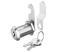 Hecfu 1 Pack Cabinet Locks with Keys, 1-1/8'' Cam Lock keyed Alike, Secure Drawer Mailbox File RV Storage Locks Tool Box Locks Replacement Set, Zinc Alloy, Silver