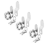 Hecfu 3 Pack Cabinet Locks with Keys, 5/8" Cam Lock Keyed Alike, Secure Drawer Mailbox File Cabinet, RV Storage Locks Tool Box Locks Replacement Set, Zinc Alloy