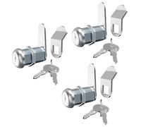 Hecfu 3 Pcs Tool Box Lock with Keys, 1-1/8" Cam Lock Keyed Alike, Truck Toolbox Locks Mailbox Lock Replacement, Secure File Drawer RV Door, Zinc Alloy