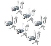 Hecfu 6 Pcs Tool Box Lock Mailbox Lock, 1-1/8" Keyed Alike Tool Box Locks with Keys, Truck Tool Box Lock Replacement, Secure File Drawer RV Toolbox, Zinc Alloy