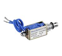 Hechen solenoid electromagnet HS-0730B DC 24V 500mA 5N 10mm stroke push pull type open frame (24, Volts (DC))