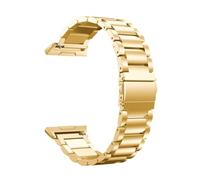 HECHENBAO Compatible With Ionic Smart Watch Strap Three Beads Stainless Steel Metal Replacement(Gold)