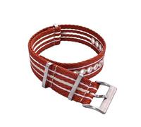 HECHENBAO Glow In The Dark Nylon Watch Strap 20mm 22mm Replacement Band For All Brand Watches Suitable For Daily Wear(Orange Khaki-White,20mm)