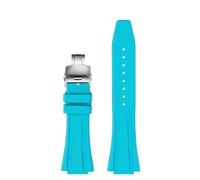 HECHENBAO Rubber Watch Strap Compatible With GA-2100 GM-2100 GBM2100 Watchband Compatible With GA2110 GM2100 GBM2100 Bracelet Suitable For Daily Wear(A-sky blue-Silver)