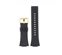 HECHENBAO Silicone Watchband Compatible With GM110 GM-110 Strap Compatible With GM-110GB Waterproof Soft Rubber Watch Band 16mm Black Steel Bracelet Suitable For Daily Wear(Black-gold)