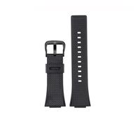 HECHENBAO Silicone Watchband Compatible With GM110 GM-110 Strap Compatible With GM-110GB Waterproof Soft Rubber Watch Band 16mm Black Steel Bracelet Suitable For Daily Wear(Black-black)