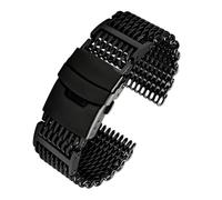 HECHENBAO Watchband Metal Strap Mesh Bracelet 20 22mm Suitable For Daily Wear(G29-02-black,22mm)