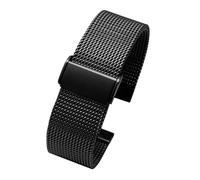 HECHENBAO Watchband Metal Strap Mesh Bracelet 20 22mm Suitable For Daily Wear(G29-04-black,22mm)