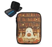 Hechitok Ghost Pumpkin Crochet Hook Case Empty Zipper Bags Organizer Travel Crochet Storage Bag with Web Pocket for Carrying Various Crochets and Knitting Accessories